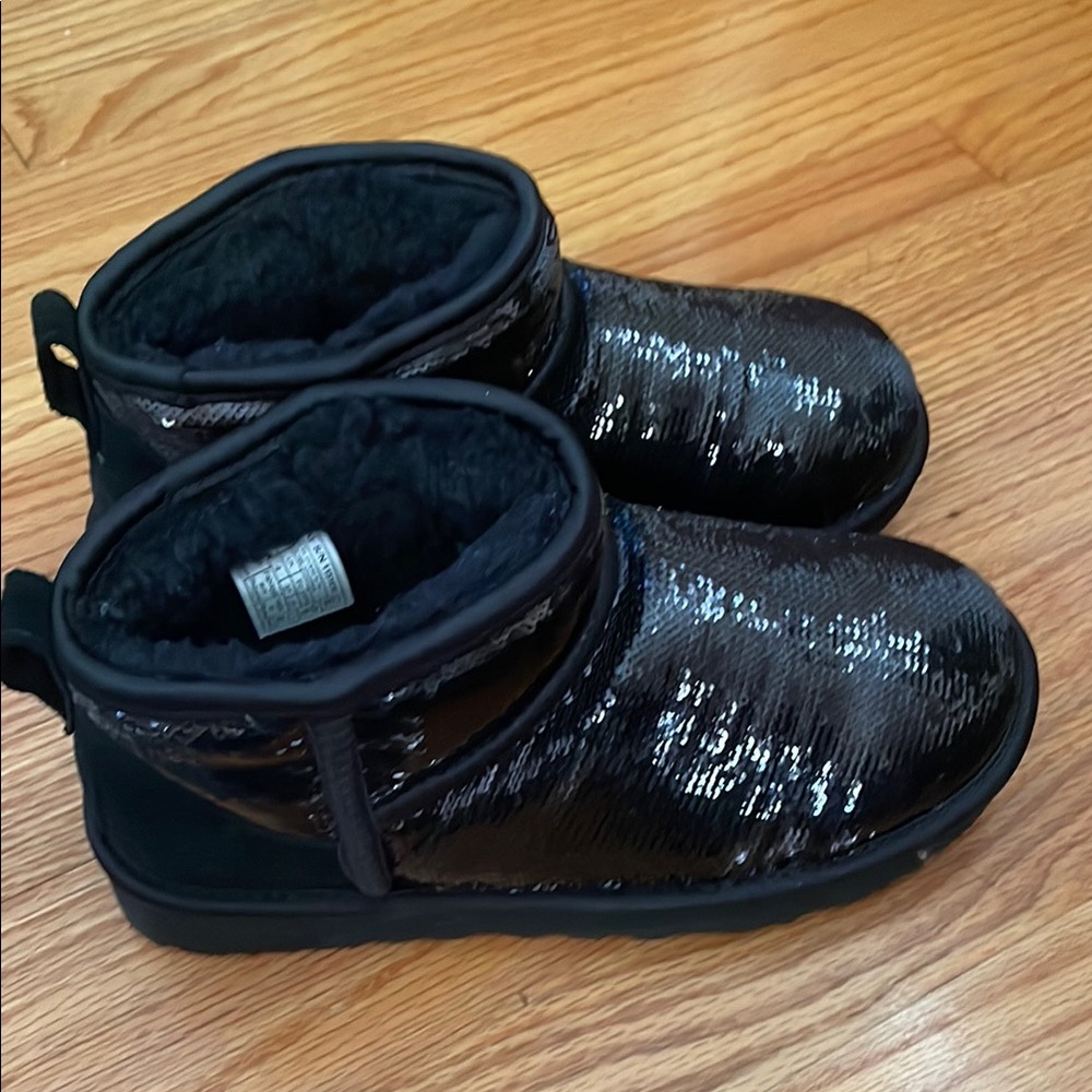 UGG Black Sequin Ankle Boots for women